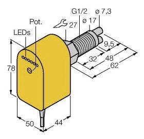 Turck Eintauchsensor FCS-GL1/2A2P-VRX/24VDC/A 6870363 Betriebsspannung (Bereich): 19.2 - 28.8 V/DC 1St.