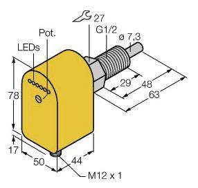 Turck Eintauchsensor FCS-GL1/2A4P-AP8X-H1141 6870242 Betriebsspannung (Bereich): 19.2 - 28.8 V/DC 1St.