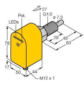 Turck Eintauchsensor FCS-GL1/2A4P-LIX-H1141 6870232 Betriebsspannung (Bereich): 19.2 - 28.8 V/DC 1St.