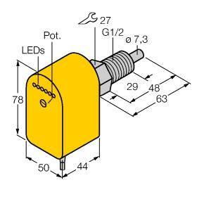 Turck Eintauchsensor FCS-GL1/2A4P-VRX/24VDC 6870097 Betriebsspannung (Bereich): 19.2 - 28.8 V/DC 1St.