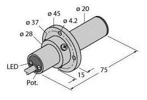 Turck Eintauchsensor FCS-K20-LIX 6870703 Betriebsspannung (Bereich): 19.2 - 28.8 V/DC 1St.