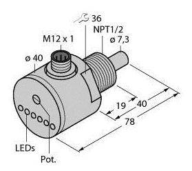 Turck Eintauchsensor FCS-N1/2A4-AP8X-H1141 6871004 Betriebsspannung (Bereich): 19.2 - 28.8 V/DC 1St.