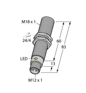 Turck Kapazitiver Sensor BC5-M18-RP4X-H1141/S250 2504023 bündig PNP, Öffner (Ø x L) 18mm x 83mm