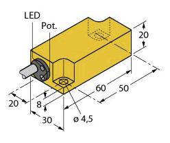 Turck Kapazitiver Sensor BCF10-Q20L60-AP4X 2504028 bündig PNP, Schließer (L x B x H) 60 x 30 x 20mm
