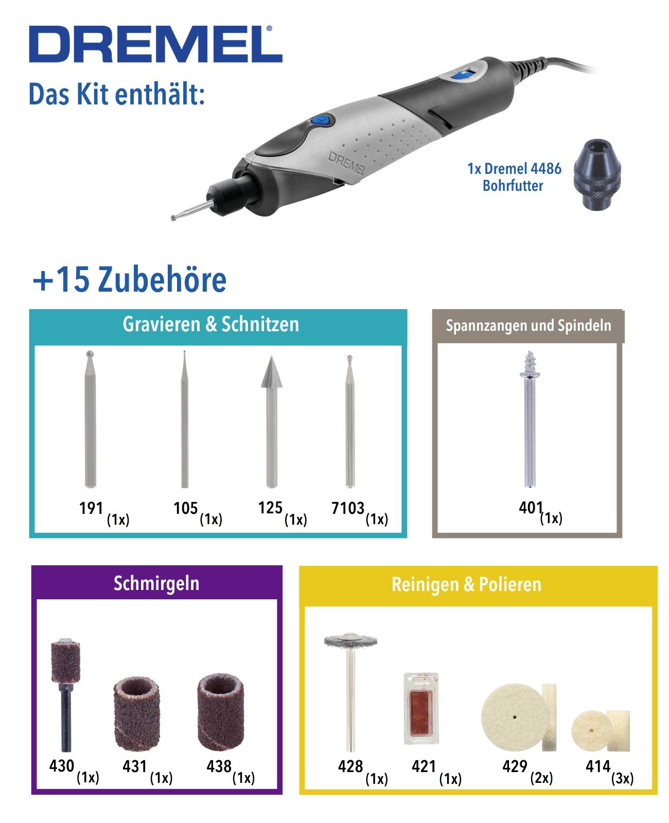 Dremel 2050-15 Stylo+ F0132050JM Multifunktionswerkzeug mit Zubehör 17teilig 9 W
