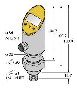 Turck Druckschalter 1 St. PS040V-503-2UPN8X-H1141 -1 bar bis 40 bar