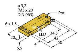 Turck Kapazitiver Sensor BC10-QF5,5-RN6X2 2620128 bündig NPN, Öffner (L x B x H) 54 x 20.3 x 5.5mm