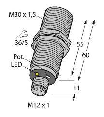 Turck Kapazitiver Sensor BC10-M30K-VP4X-H1141 2503035 bündig PNP (Ø x L) 30mm x 60mm