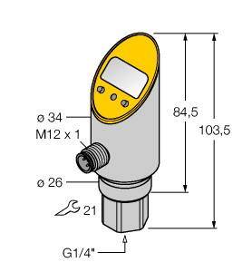 Turck Druckschalter 1 St. PS040V-301-LI2UPN8X-H1141 -1 bar bis 40 bar
