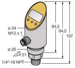 Turck Druckschalter 1 St. PS001R-303-2UPN8X-H1141 0 bar bis 1 bar