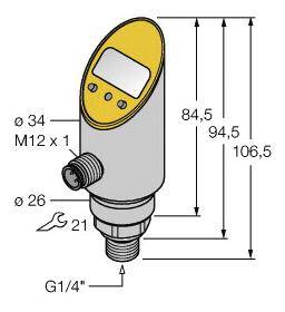 Turck Druckschalter 1 St. PS040V-304-2UPN8X-H1141 -1 bar bis 40 bar
