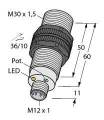Turck Kapazitiver Sensor BCC10-S30WD-AP4X-H1141 2503052 bündig PNP, Schließer (Ø) 30mm