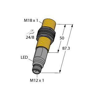 Turck Kapazitiver Sensor BCT5-S18-UN6X2-H1151 2101400 bündig NPN (Ø x L) 18mm x 87.3mm