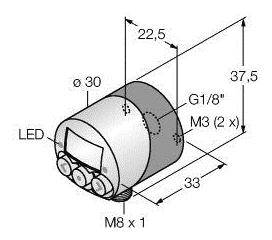 Turck Druckschalter 1 St. PK010R-N14AL-2UP8X-V1141 0 bar bis 10 bar