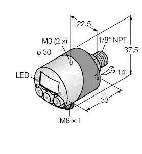 Turck Druckschalter 1 St. PK01VR-N14AL-2UP8X-V1141 -1 bar bis 0 bar