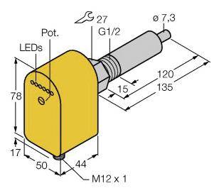 Turck Eintauchsensor FCS-G1/2A4P-LIX-H1141/L120 6870059 Betriebsspannung (Bereich): 19.2 - 28.8 V/DC 1St.
