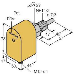 Turck Eintauchsensor FCS-N1/2A4P-LIX-H1141 6871041 Betriebsspannung (Bereich): 19.2 - 28.8 V/DC 1St.