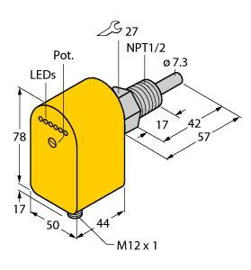 Turck Eintauchsensor FCS-N1/2A4P-LIX-H1141 6871041 Betriebsspannung (Bereich): 19.2 - 28.8 V/DC 1St.