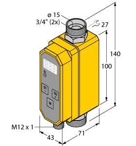 Turck Inline-Sensor FTCI-3/4D15A4P-2UP8X-H1141 6870808 Betriebsspannung (Bereich): 21.6 - 26.4 V/DC 1St.