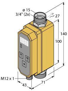 Turck Inline-Sensor FTCI-3/4D15A4P-LI-UP8X-H1141 6870811 Betriebsspannung (Bereich): 21.6 - 26.4 V/DC 1St.
