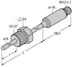 Turck 100005553 TTMS-206TA-G1/2-LI6-H1140-L250-50/150 Temperatursensor