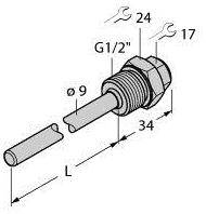 Turck THW-6-G1/2-A4-L600 9910615 1St.