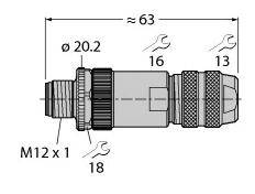 Turck 6930161 Sensor-/Aktor-Steckverbinder, unkonfektioniert 1St.