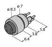 Turck 6934781 Sensor-/Aktor-Steckverbinder, unkonfektioniert Flanschbuchse 1 St.