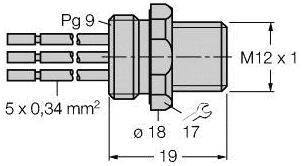 Turck 6935717 Sensor/Aktor Einbaustecker Chassisstecker, Einbau 1 St.