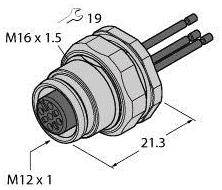 Turck 6935771 Sensor-/Aktor-Steckverbinder, unkonfektioniert Flanschbuchse 1St.