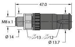 Turck 100002295 Sensor-/Aktor-Steckverbinder, unkonfektioniert 1St.