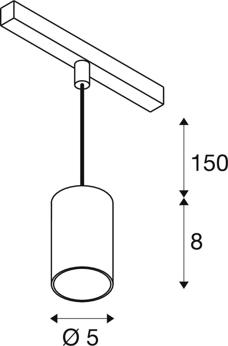 SLV NUMINOS XS LED-Pendelleuchte Track 8.7W LED Schwarz, Weiß