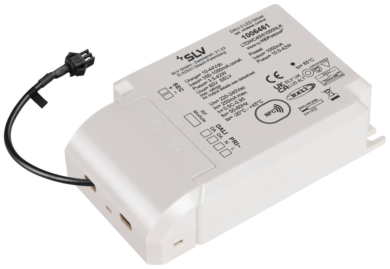 SLV 1006461 LED-Treiber Konstantstrom 42W 1050mA 10 - 44V Dali, dimmbar 1St.
