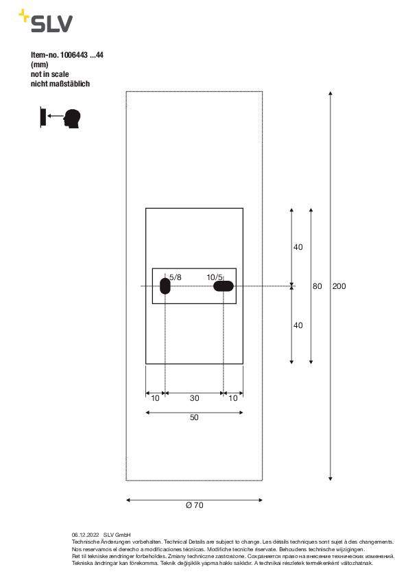SLV ASTO TUBE 1006444 Wandleuchte GU10 10W Weiß