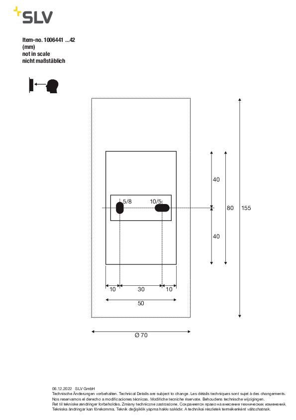 SLV ASTO TUBE 1006441 Wandleuchte GU10 10W Schwarz
