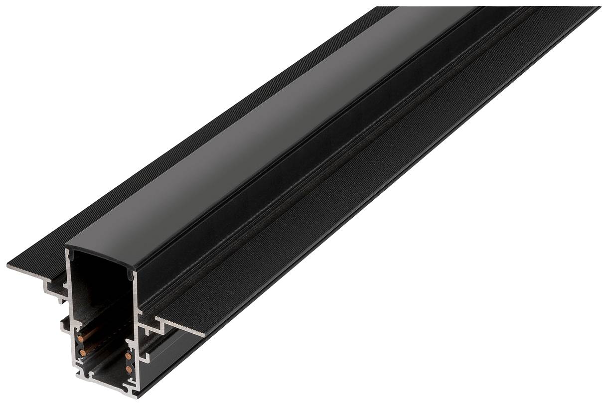 SLV Track Niedervolt-Schienensystem-Komponente Schienenabdeckung Schwarz 1007188 48V TRACK Schienenabdeckung