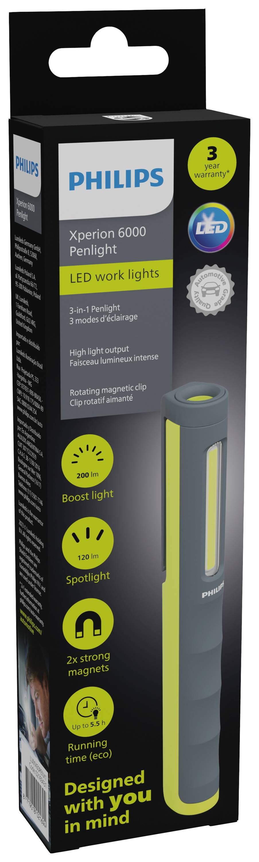 Philips Automotive X60PENX1 Xperion 6000 LED Stiftleuchte akkubetrieben 200lm