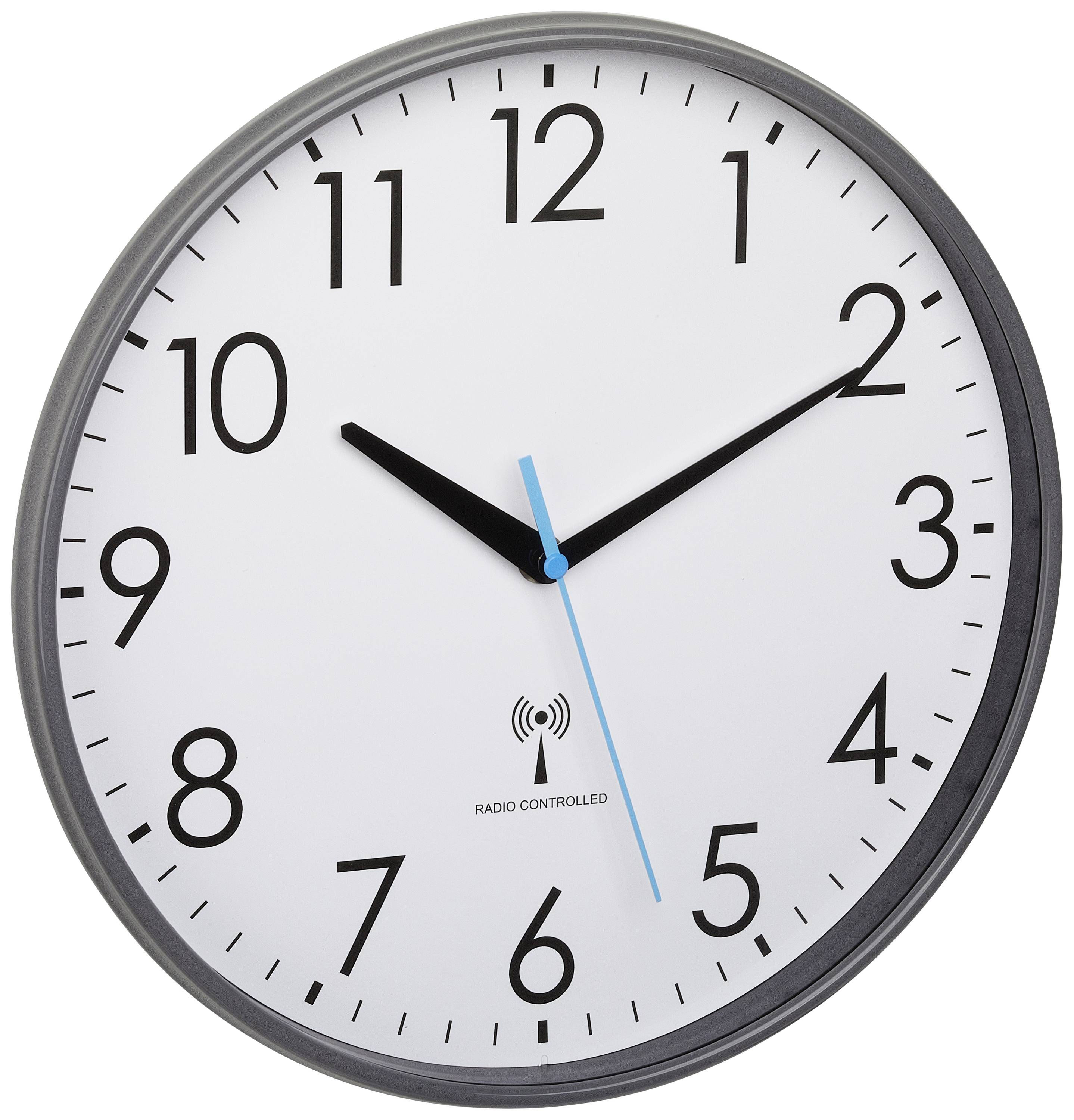 TFA Dostmann 60.3549.10 Funk Wanduhr 300mm x 65mm Grau