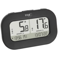 TFA Dostmann DOUBLE-CHECK Funk-Thermometer digital Schwarz 30.3073.01 TFA Dostmann DOUBLE-CHECK Funk-Thermometer digital Schwarz 30.3073.01