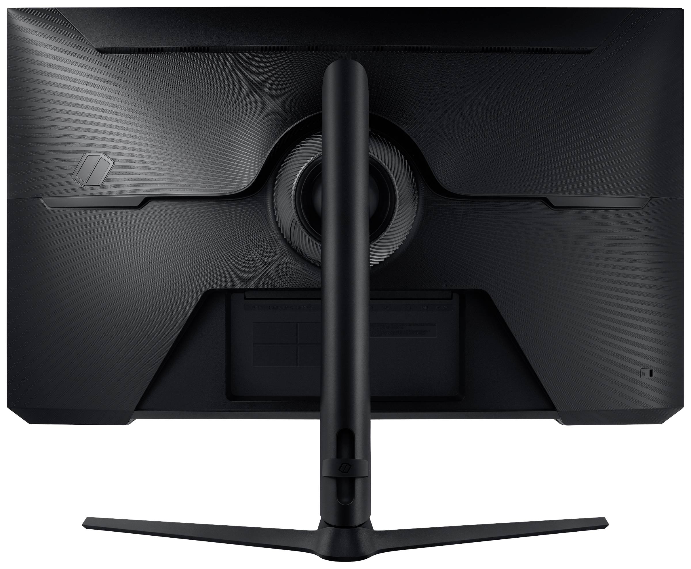 Ein moderner Monitor von hinten mit strukturiertem Design und einem stabilen Standfuß. Ideal für eine technisch anspruchsvolle Umgebung.