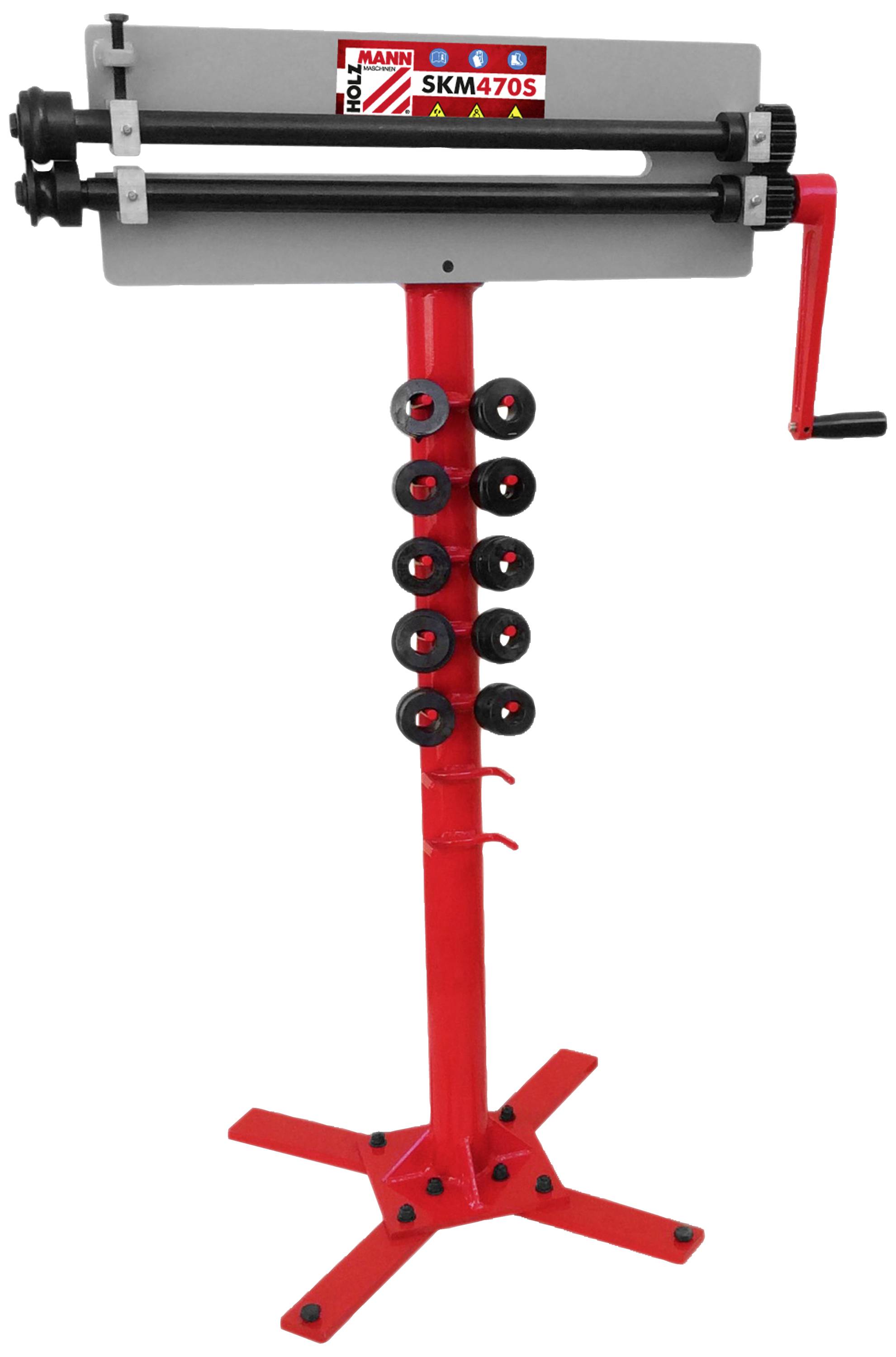 Holzmann Maschinen Sickenmaschine SKM470S Weichstahl: 0,8 mm, Edelstahl: 0,5 mm, Kalt gewalter Stahl: 0,6 mm, Aluminium: 1,3 mm