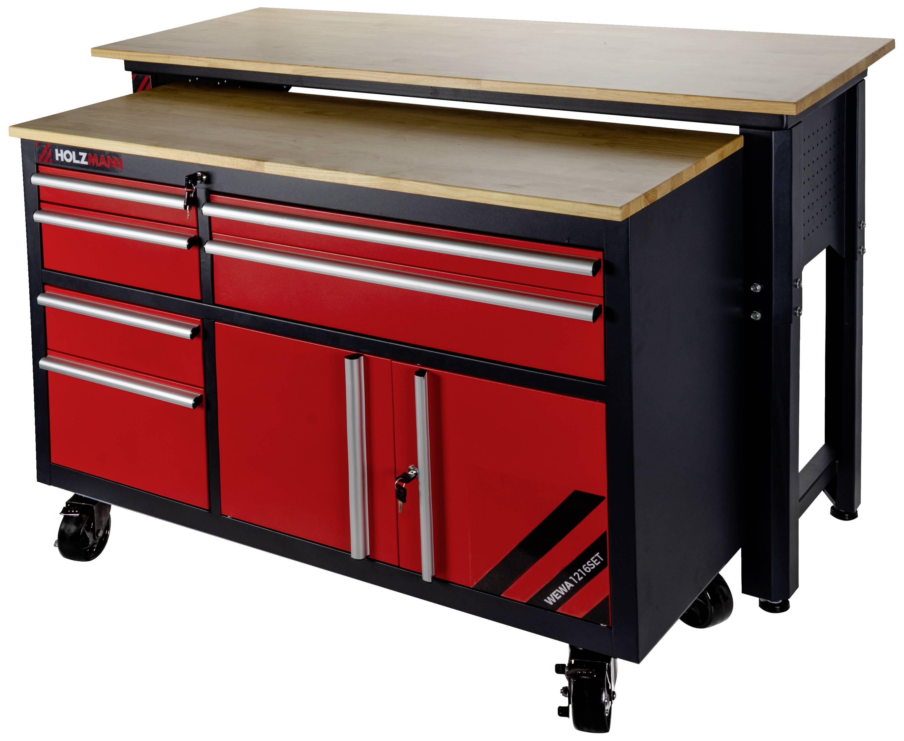 Holzmann Maschinen WEWA1216SET Werkbank Werkstattwagen SET