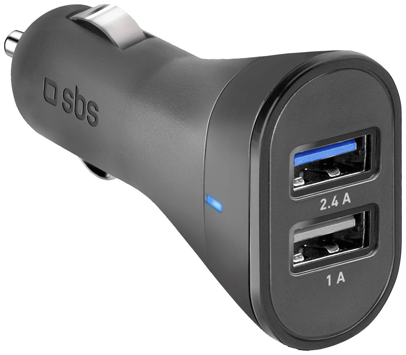 sbs mobile Ladegerät fürs Auto mit zwei USB-Ausgängen USB Ladegerät 12 W USB Schwarz KFZ, LKW