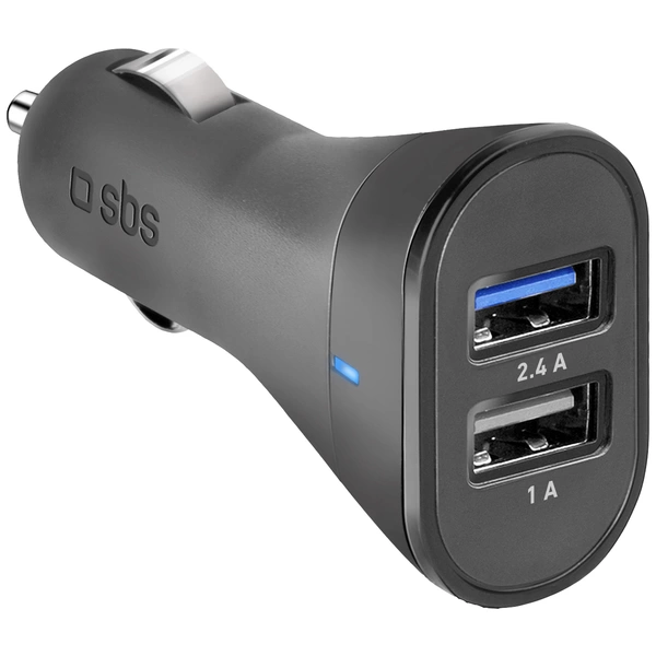 sbs mobile Ladegerät fürs Auto mit zwei USB-Ausgängen USB Ladegerät 12 W USB Schwarz KFZ, LKW sbs mobile Ladegerät fürs Auto mit zwei USB-Ausgängen USB Ladegerät 12 W USB Schwarz KFZ, LKW