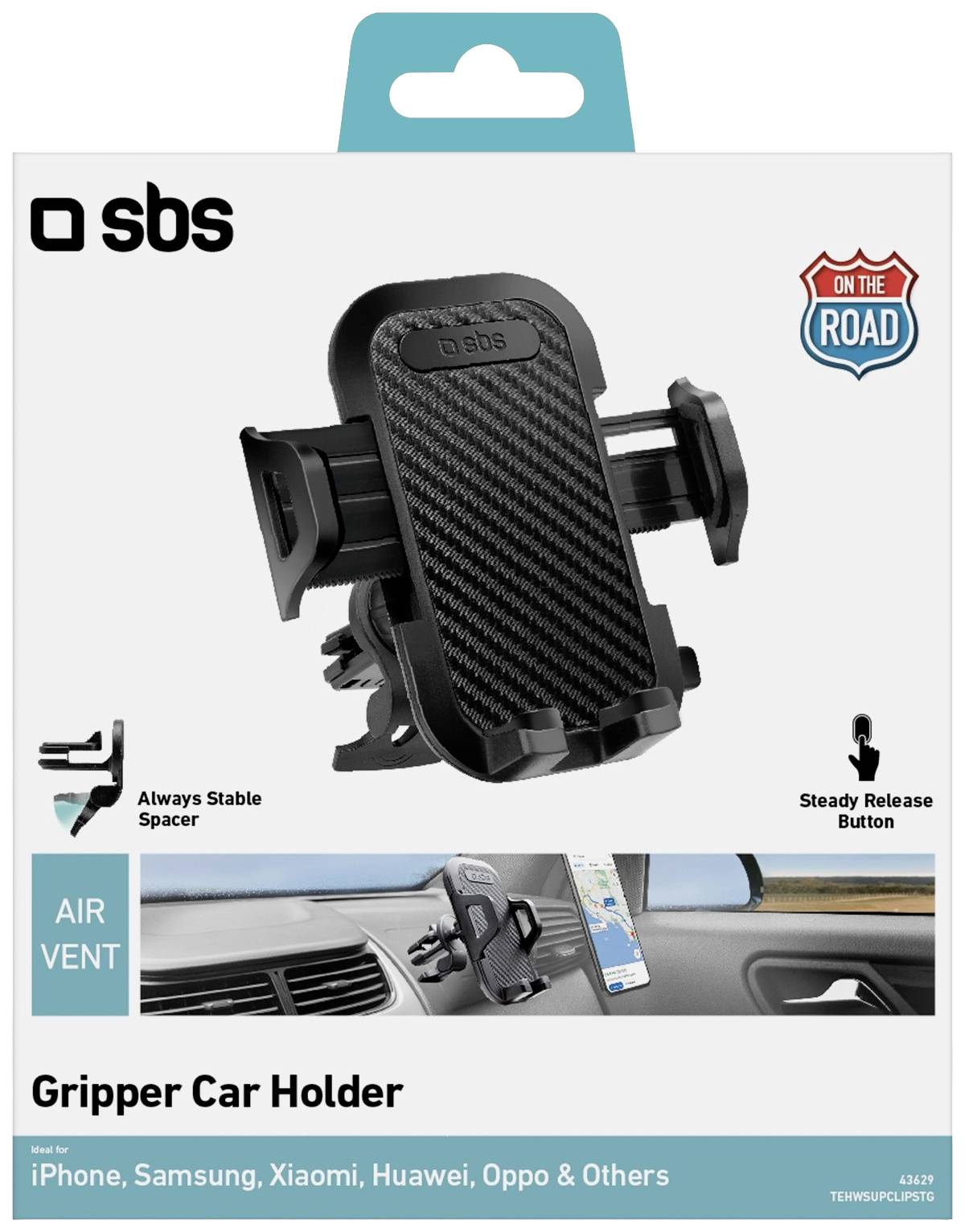SBS TEHWSUPCLIPSTG, Handy/Smartphone, Passive Halterung, Auto, Schwarz