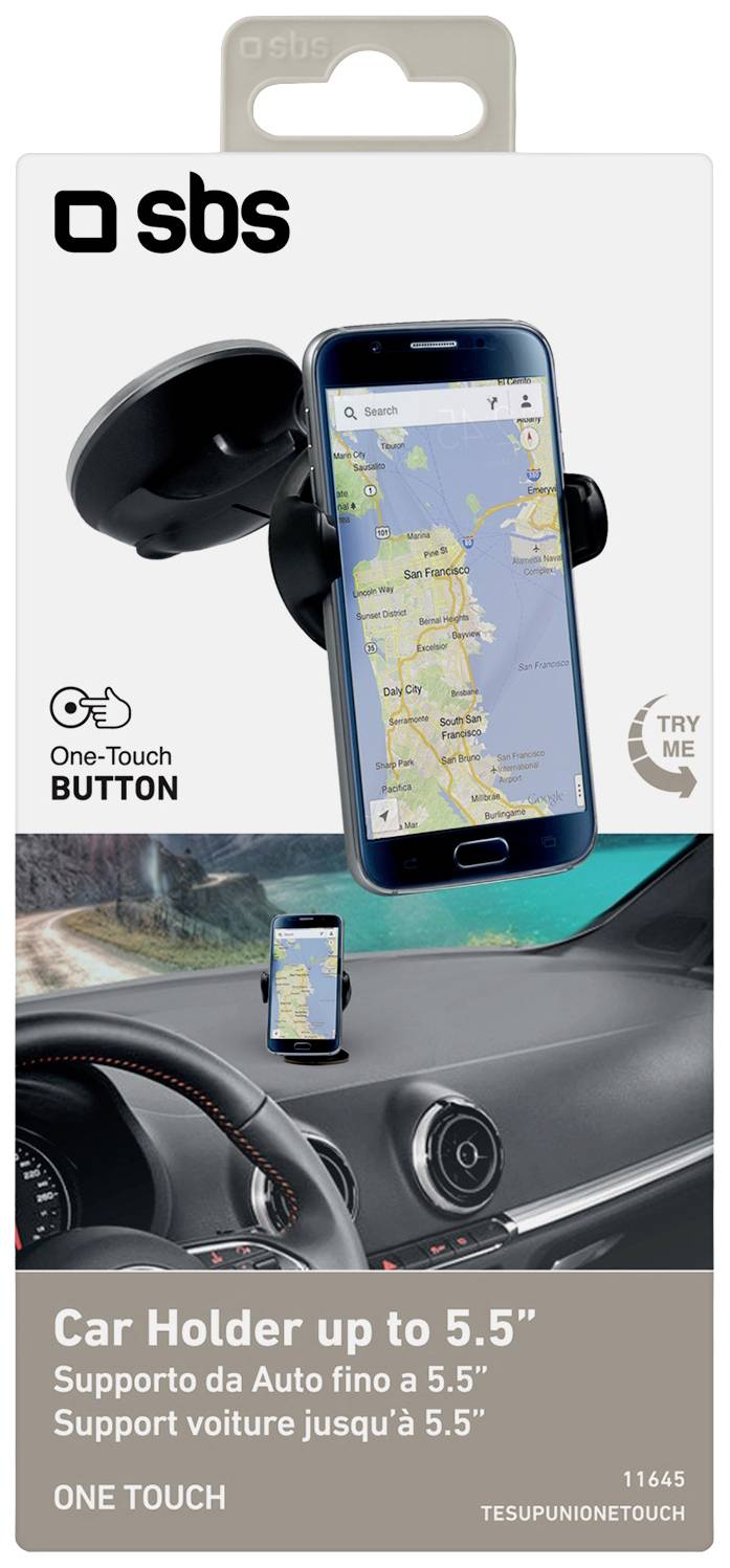 Sbs mobile Saugnapf Handy-Kfz-Halterung 360° drehbar 75mm (max) 5.5 Zoll (max)