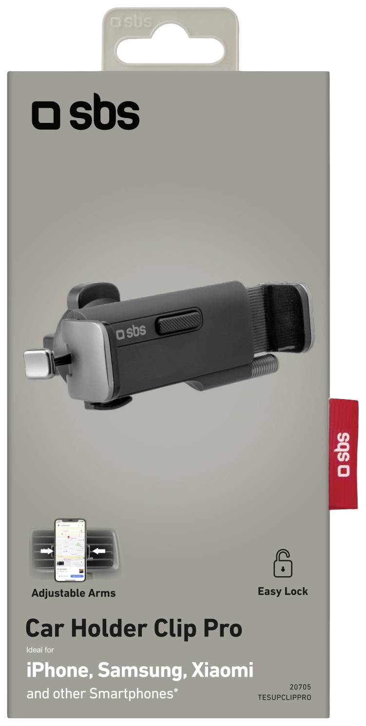 Sbs mobile TESUPCLIPPRO Lüftungsgitter Handy-Kfz-Halterung 360° drehbar 80mm (max)