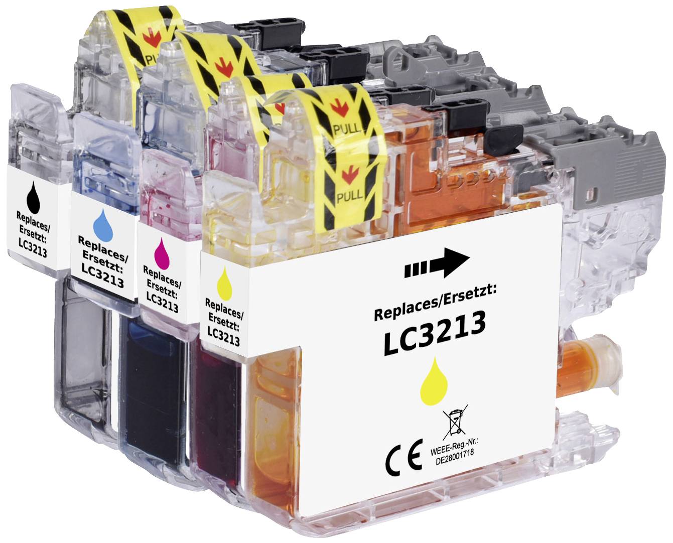 Renkforce Druckerpatrone ersetzt Brother LC-3213BK, LC-3213C, LC-3213M, LC-3213Y Kompatibel Kombi-P