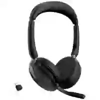 Jabra Evolve2 65 Flex Link380c MS On Ear Headset Bluetooth® Stereo Schwarz Noise Cancelling Headset, Mikrofon-Stummschaltung Jabra Evolve2 65 Flex Link380c MS On Ear Headset Bluetooth® Stereo Schwarz Noise Cancelling Headset, Mikrofon-Stummschaltung