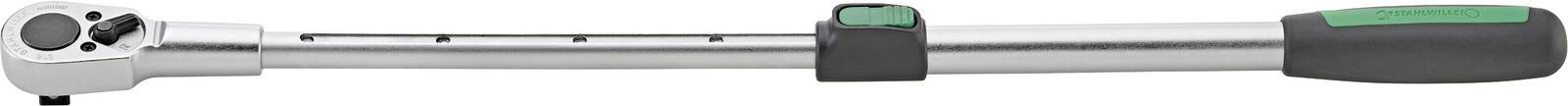 Drehmomentschlüssel mit grün-schwarzem Griff und verstellbarem Metallstiel, verwendet zum präzisen Anziehen von Schrauben und Muttern.
